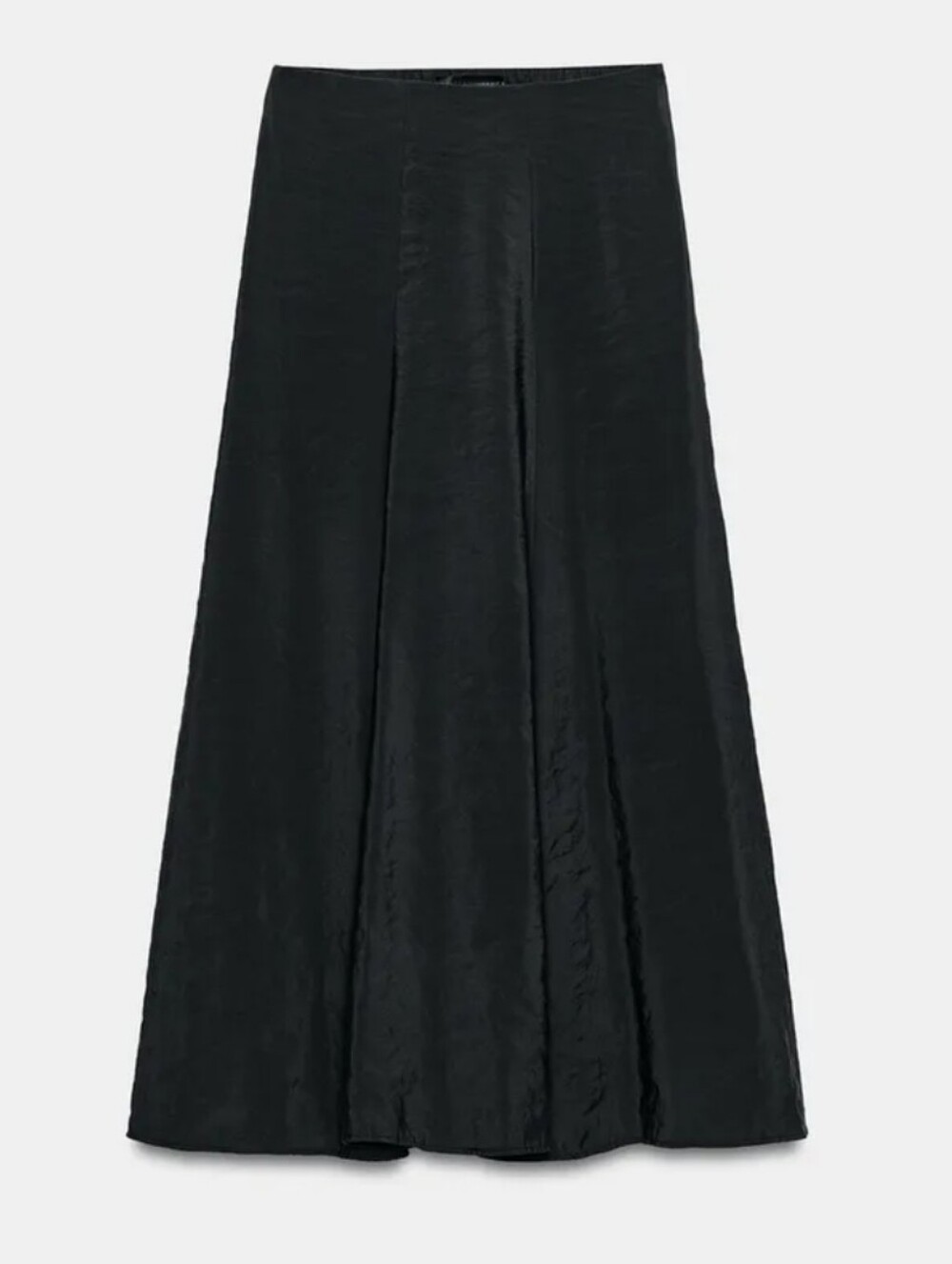 Zara Black Maxi A-Line Skirt with Slits, Size M